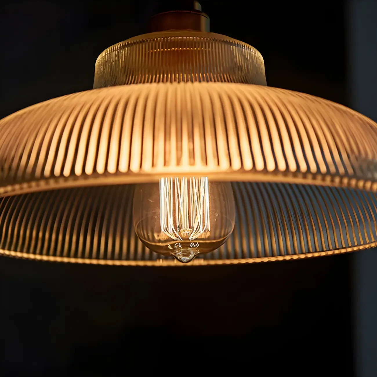 Minimalist Clear Glass Bowl Gold Rope Hanging Pendant Light Image - 8