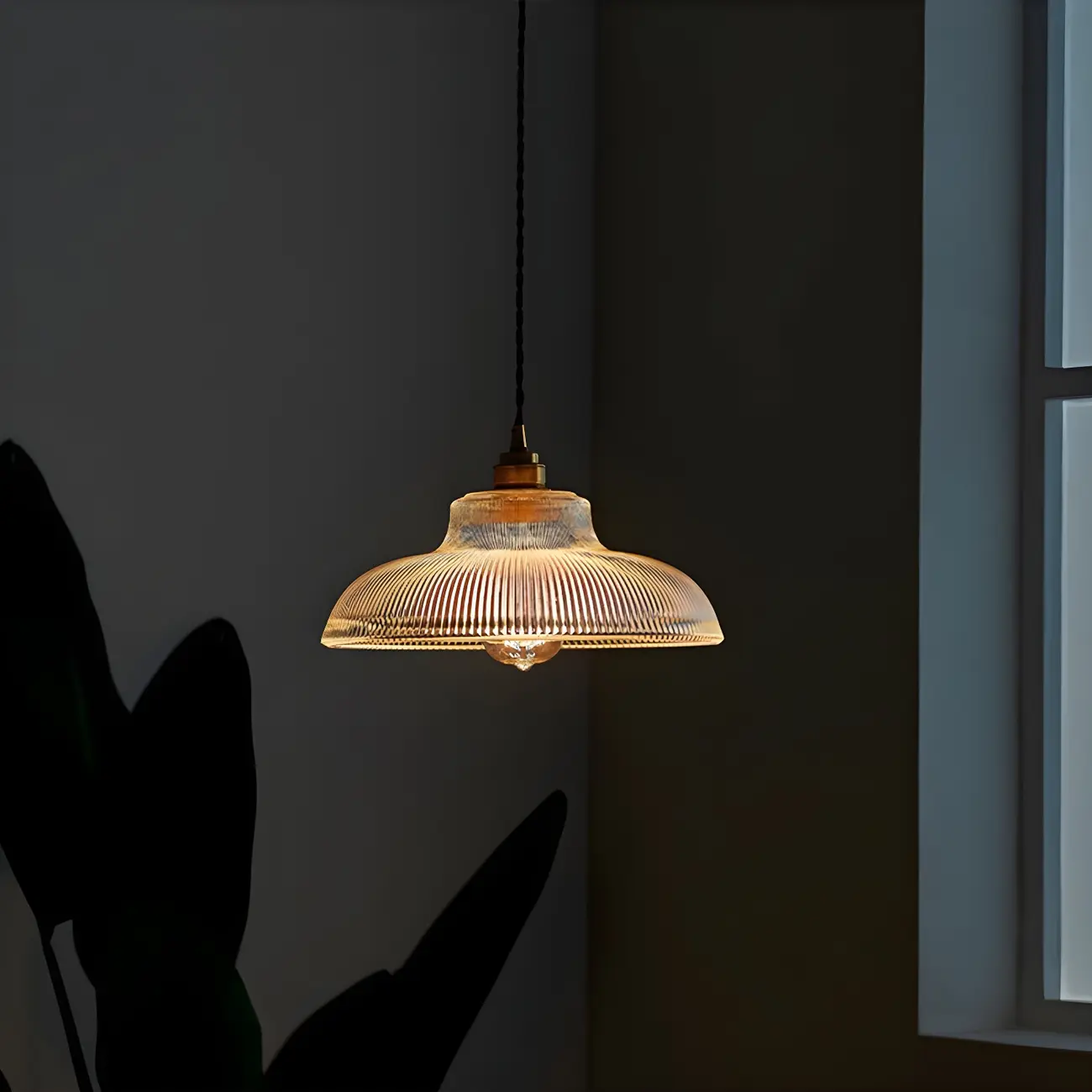 Minimalist Clear Glass Bowl Gold Rope Hanging Pendant Light Image - 11 | homeyfad