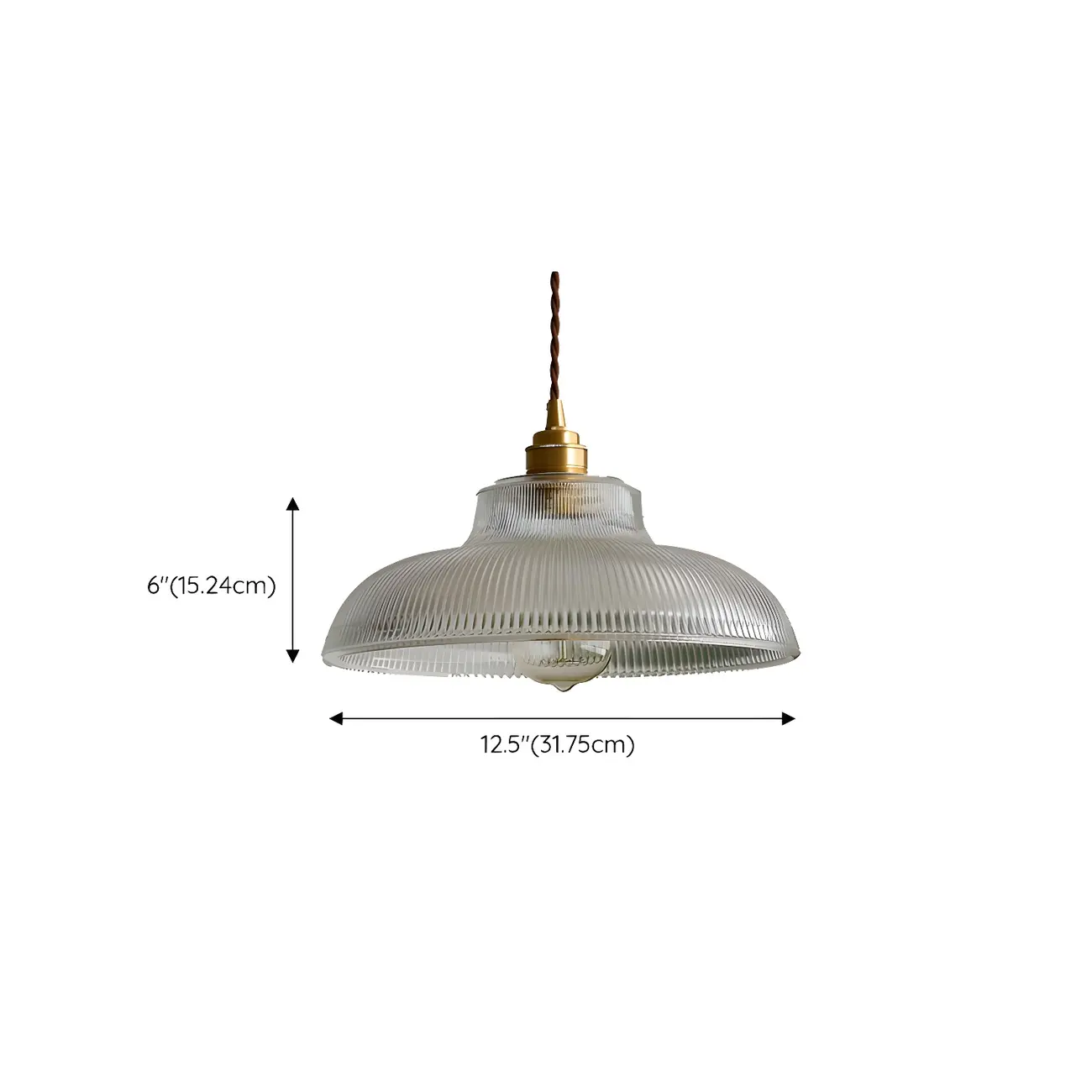 Minimalist Clear Glass Bowl Gold Rope Hanging Pendant Light #size | homeyfad