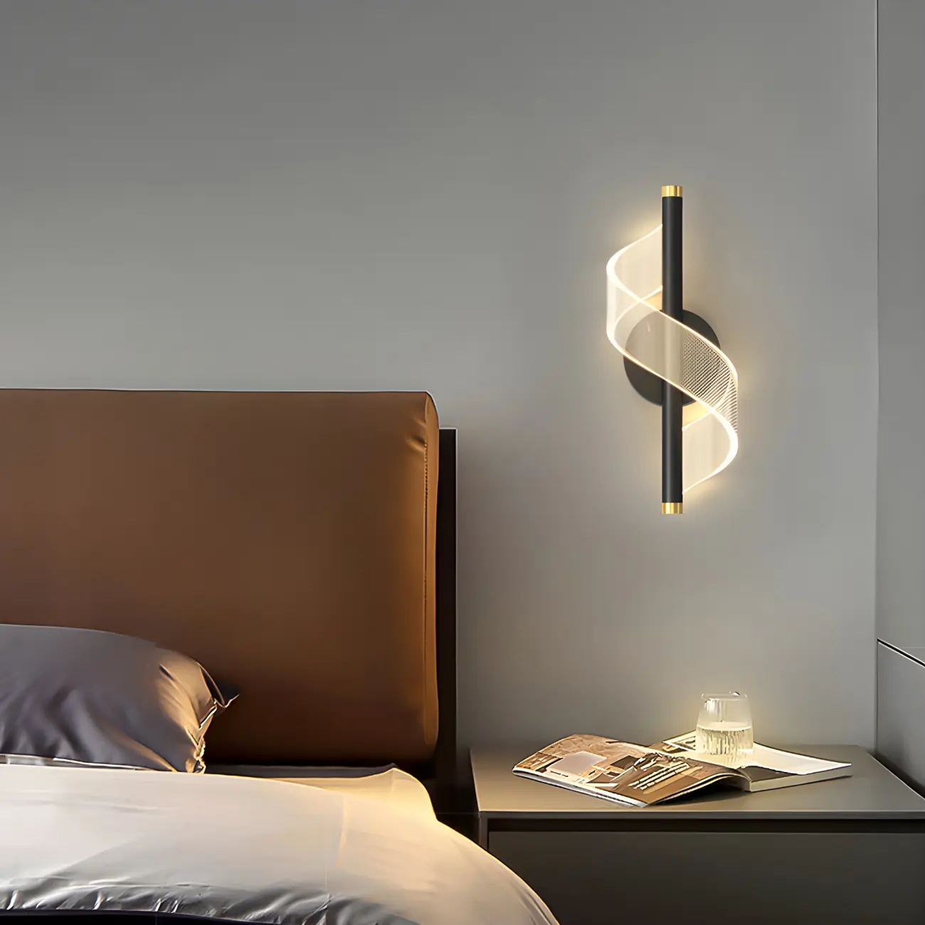 Modern Geometric LED Wall Light in Acrylic for Bedroom Image - 1 | homeyfad