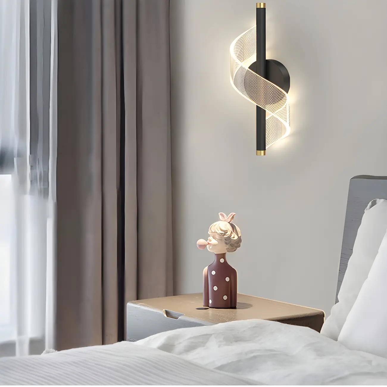 Modern Geometric LED Wall Light in Acrylic for Bedroom Image - 14 | homeyfad