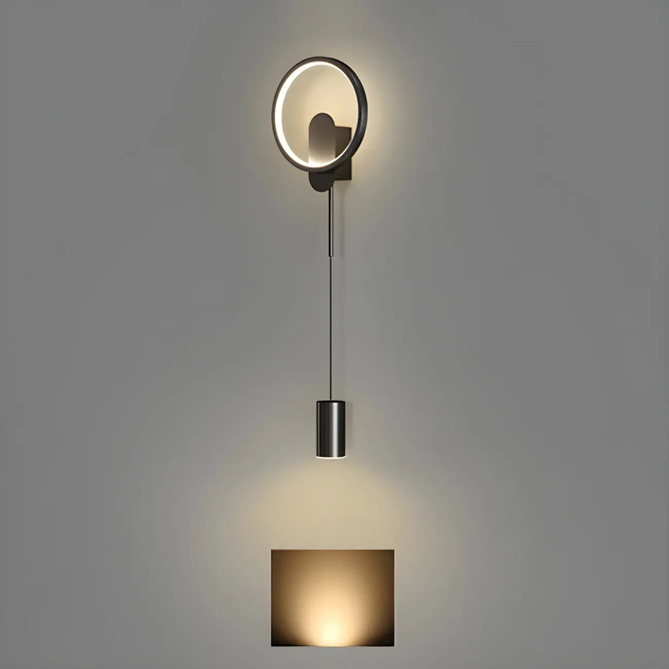 39.5"H Sleek Dimmable Black LED 2-Light Wall Lamp for Bedside | homeyfad