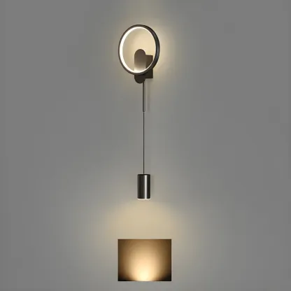 39.5"H Sleek Dimmable Black LED 2-Light Wall Lamp for Bedside