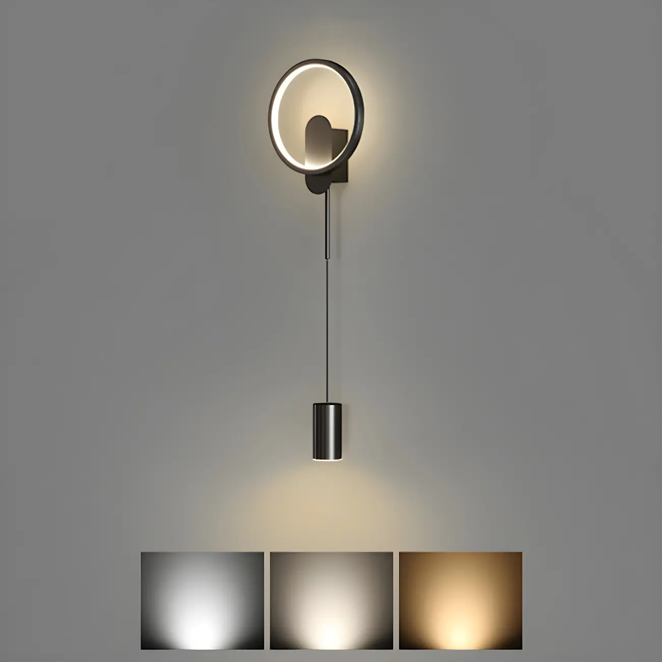 39.5"H Sleek Dimmable Black LED 2-Light Wall Lamp for Bedside | homeyfad