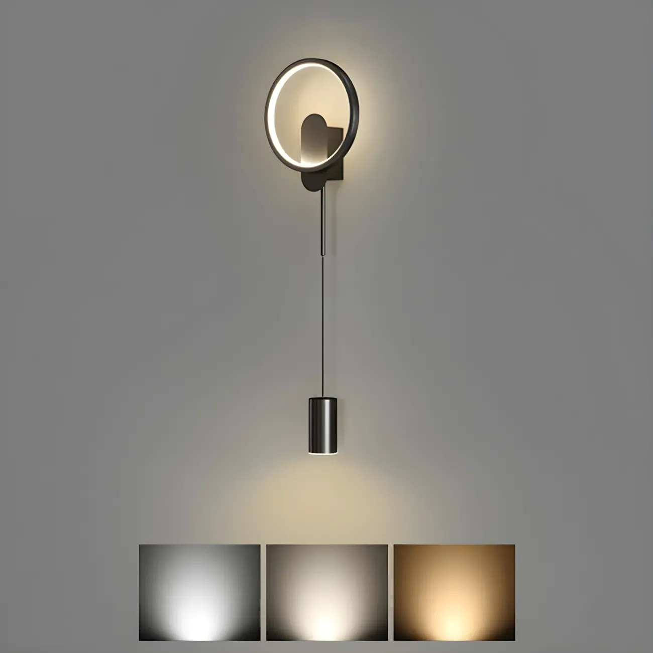 39.5"H Sleek Dimmable Black LED 2-Light Wall Lamp for Bedside