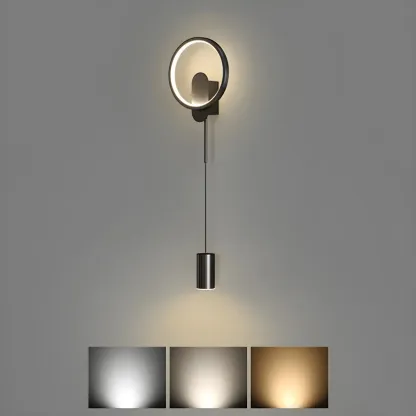 39.5"H Sleek Dimmable Black LED 2-Light Wall Lamp for Bedside