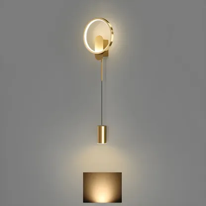 39.5"H Sleek Dimmable Black LED 2-Light Wall Lamp for Bedside