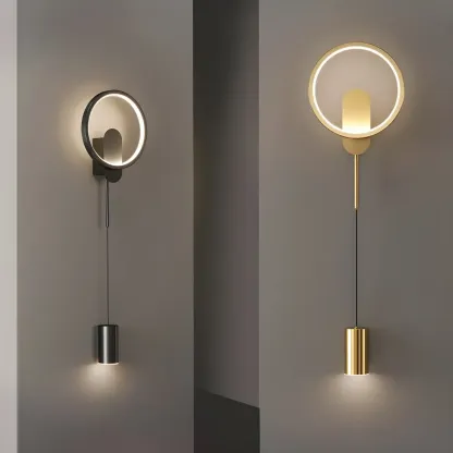 39.5"H Sleek Dimmable Black LED 2-Light Wall Lamp for Bedside