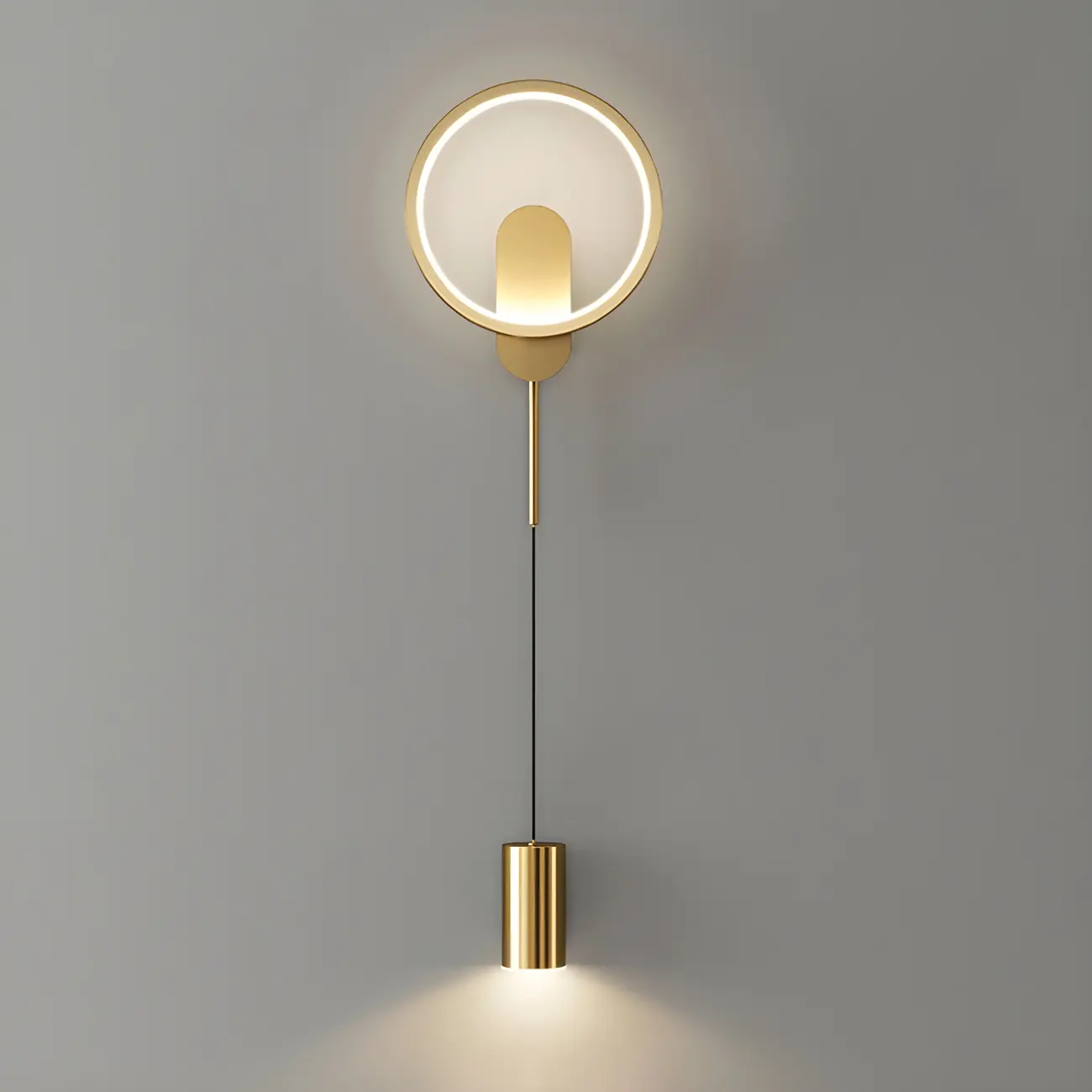 39.5"H Sleek Dimmable Black LED 2-Light Wall Lamp for Bedside | homeyfad