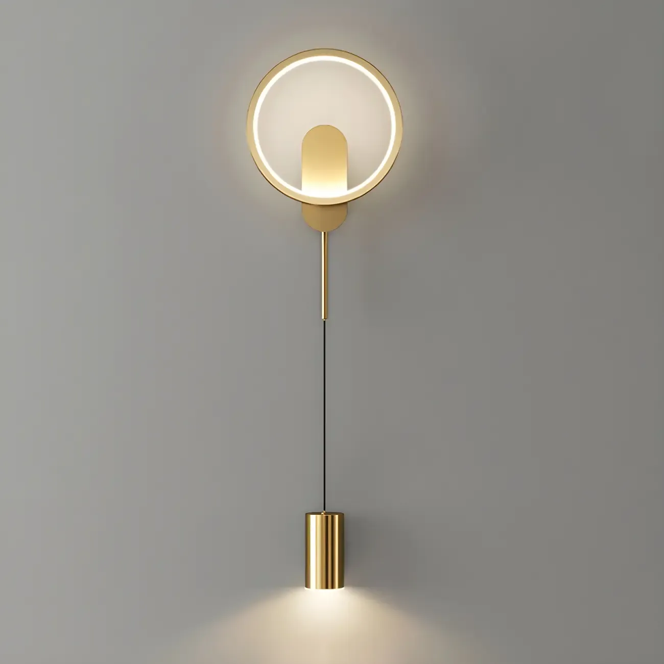 39.5"H Sleek Dimmable Black LED 2-Light Wall Lamp for Bedside