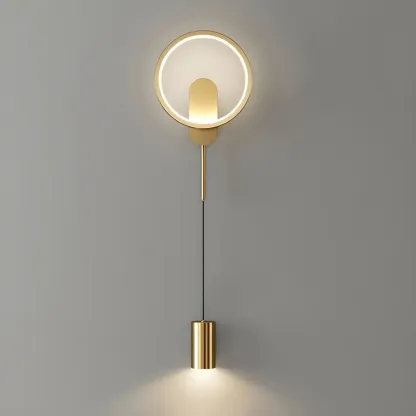 39.5"H Sleek Dimmable Black LED 2-Light Wall Lamp for Bedside