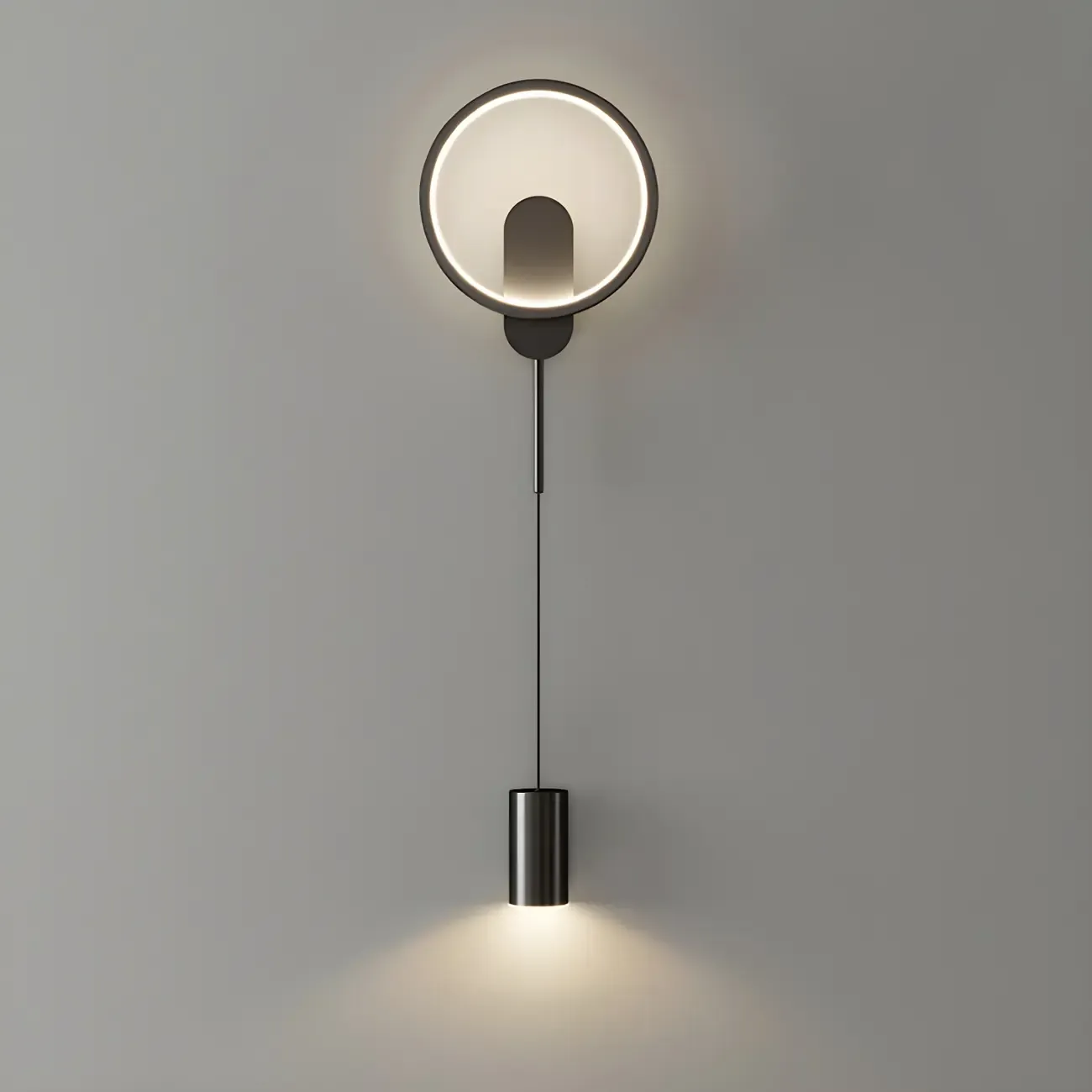 39.5"H Sleek Dimmable Black LED 2-Light Wall Lamp for Bedside