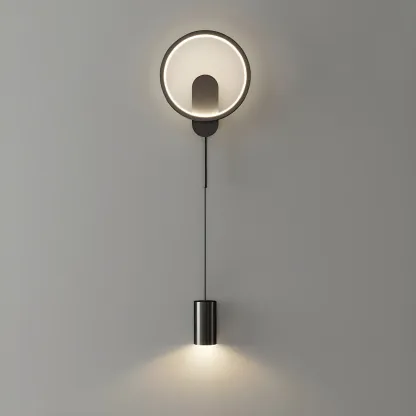 39.5"H Sleek Dimmable Black LED 2-Light Wall Lamp for Bedside