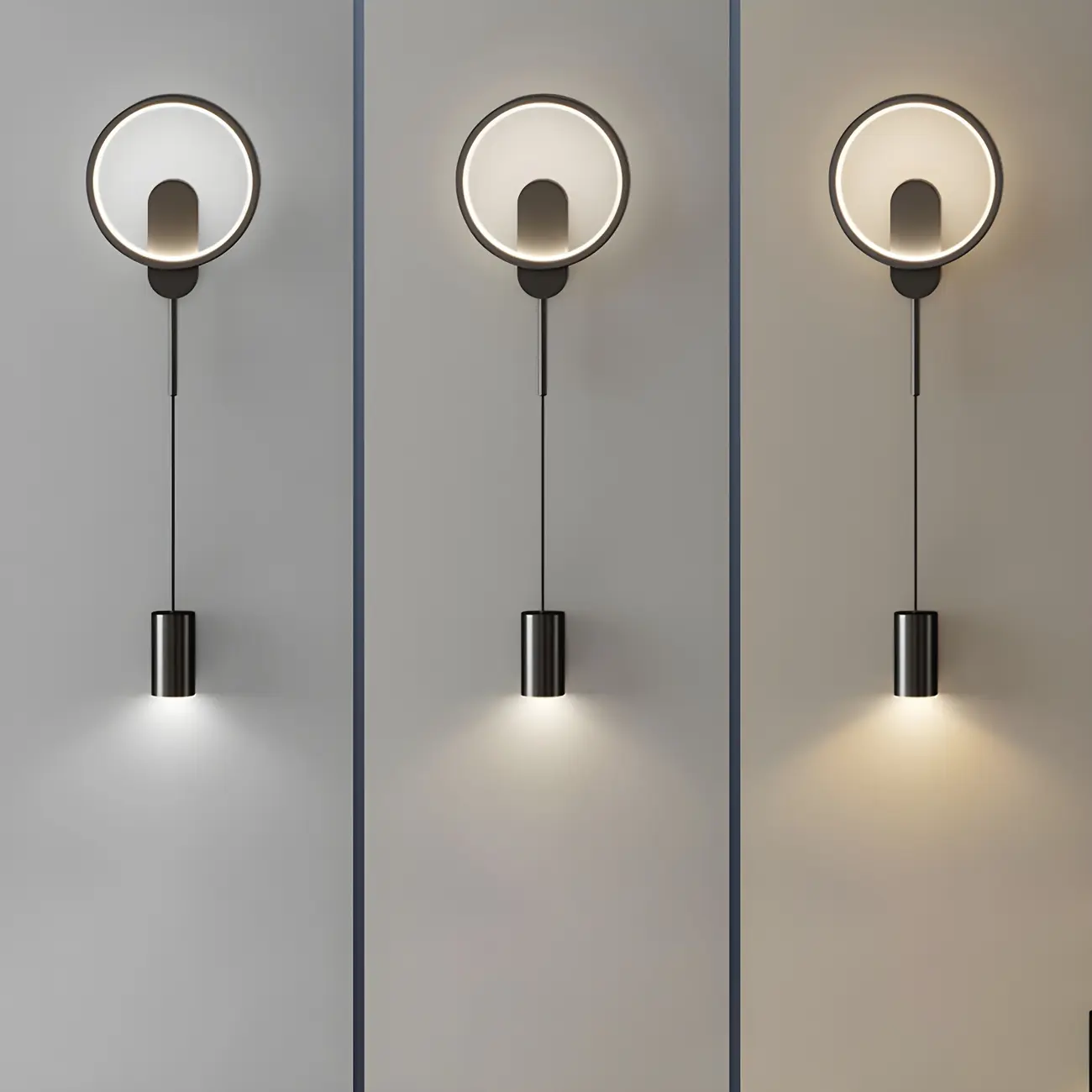 39.5"H Sleek Dimmable Black LED 2-Light Wall Lamp for Bedside | homeyfad