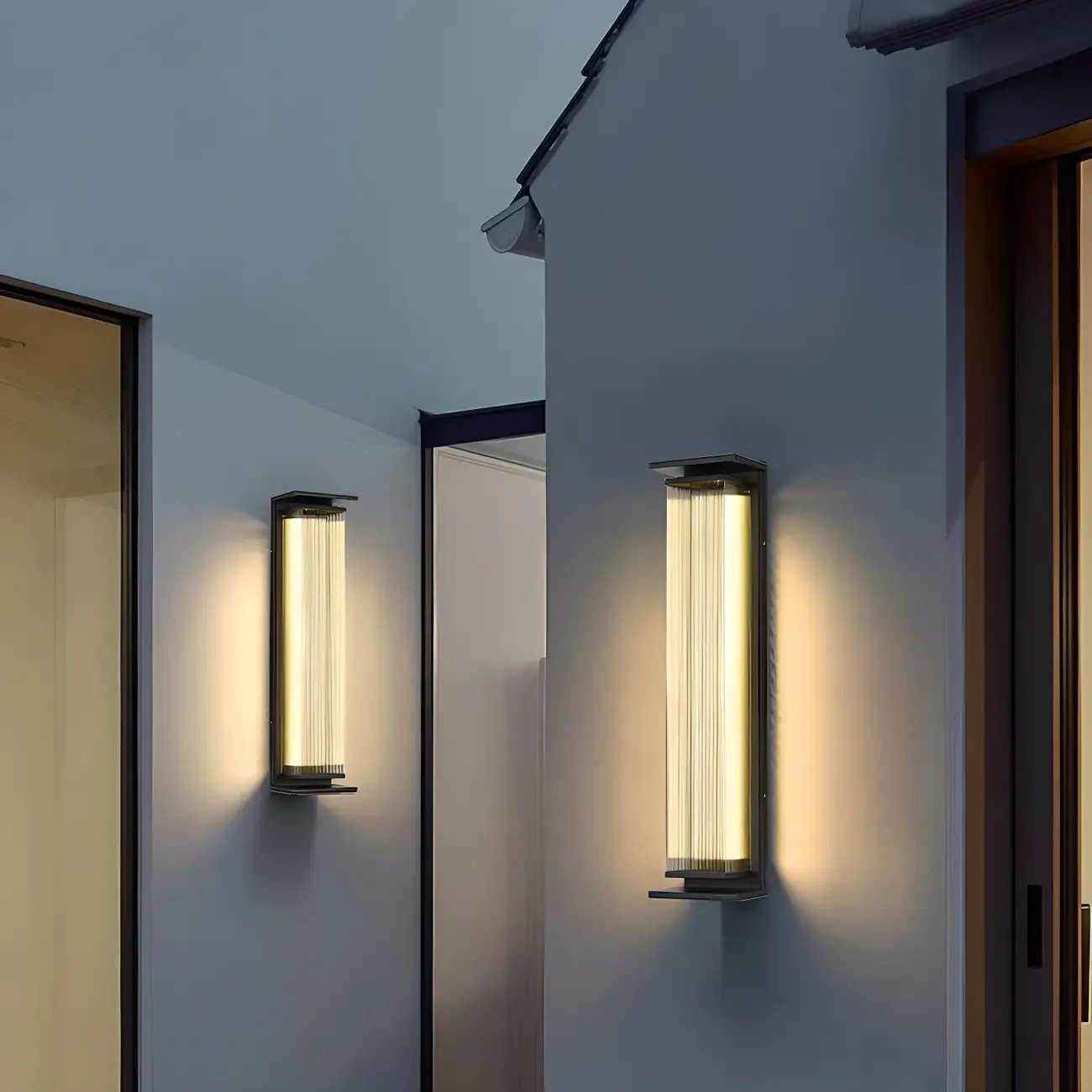 Modern Geometric Outdoor Steel LED Wall Light Image - 1