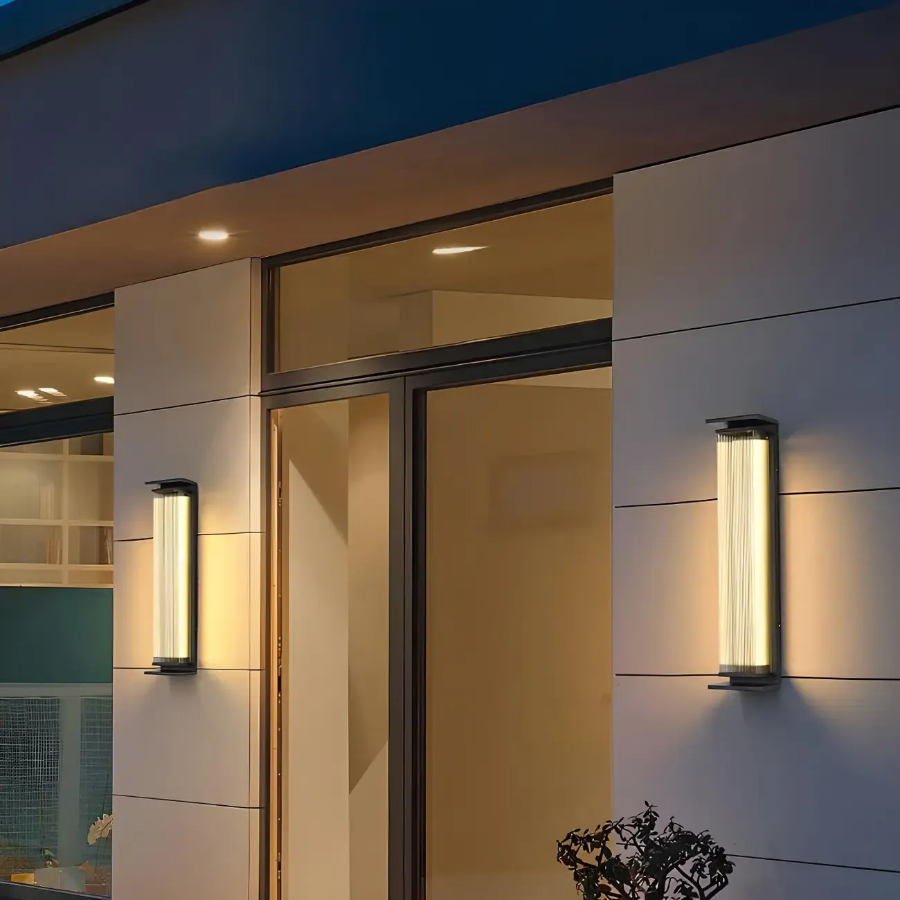 Modern Geometric Outdoor Steel LED Wall Light Image - 4