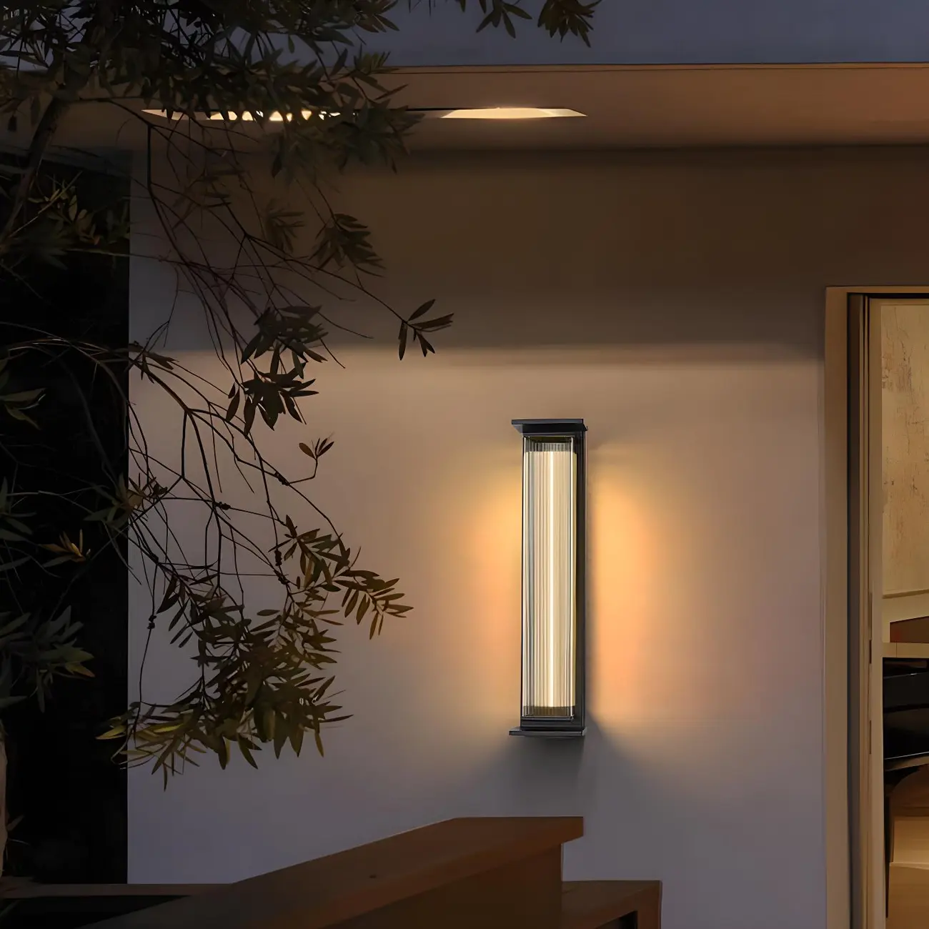 Modern Geometric Outdoor Steel LED Wall Light Image - 6 | homeyfad