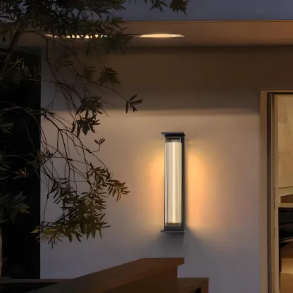 Modern Geometric Outdoor Steel LED Wall Light Image - 6