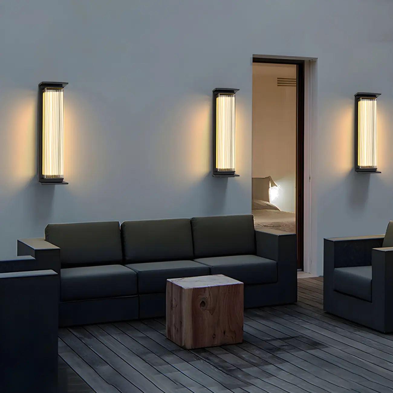 Modern Geometric Outdoor Steel LED Wall Light Image - 17 | homeyfad