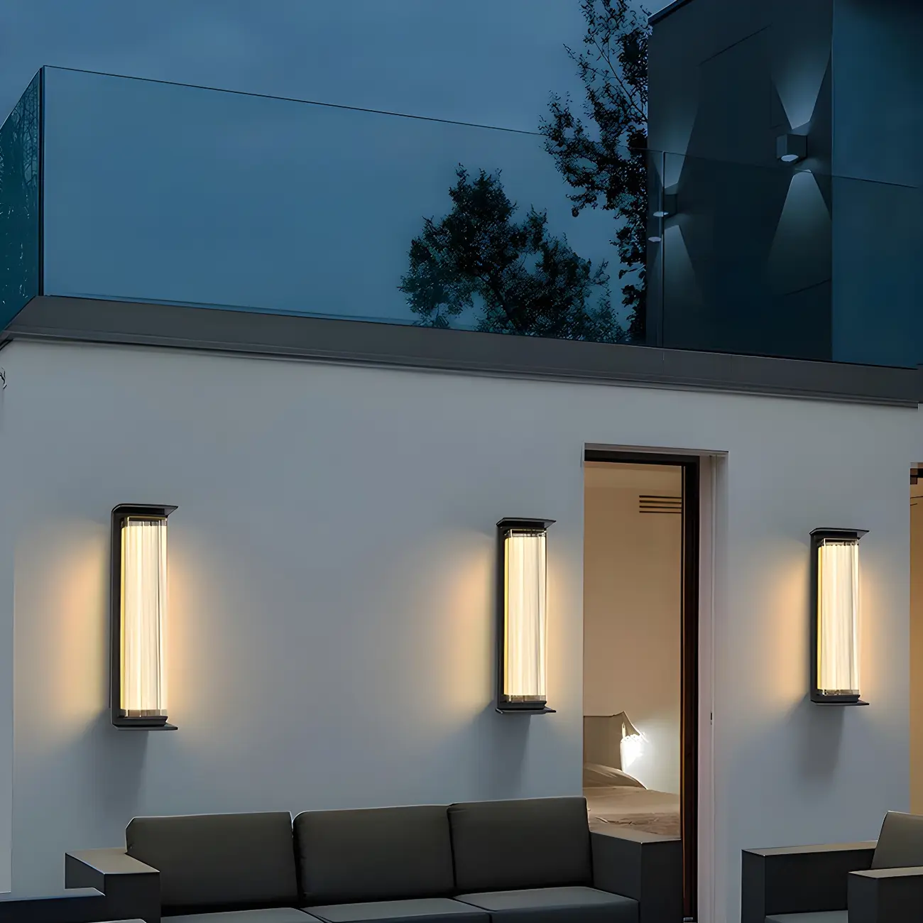 Modern Geometric Outdoor Steel LED Wall Light Image - 18 | homeyfad