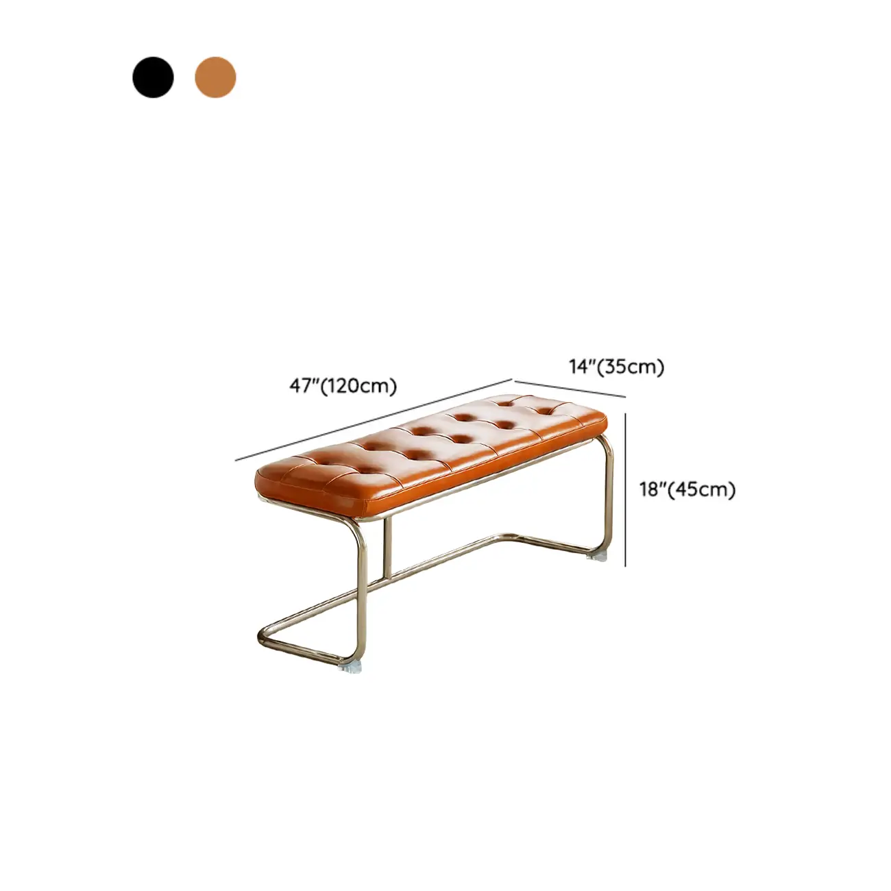 Modern Rectangular Cushioned Leather Bedroom Bench Image - 11 | homeyfad