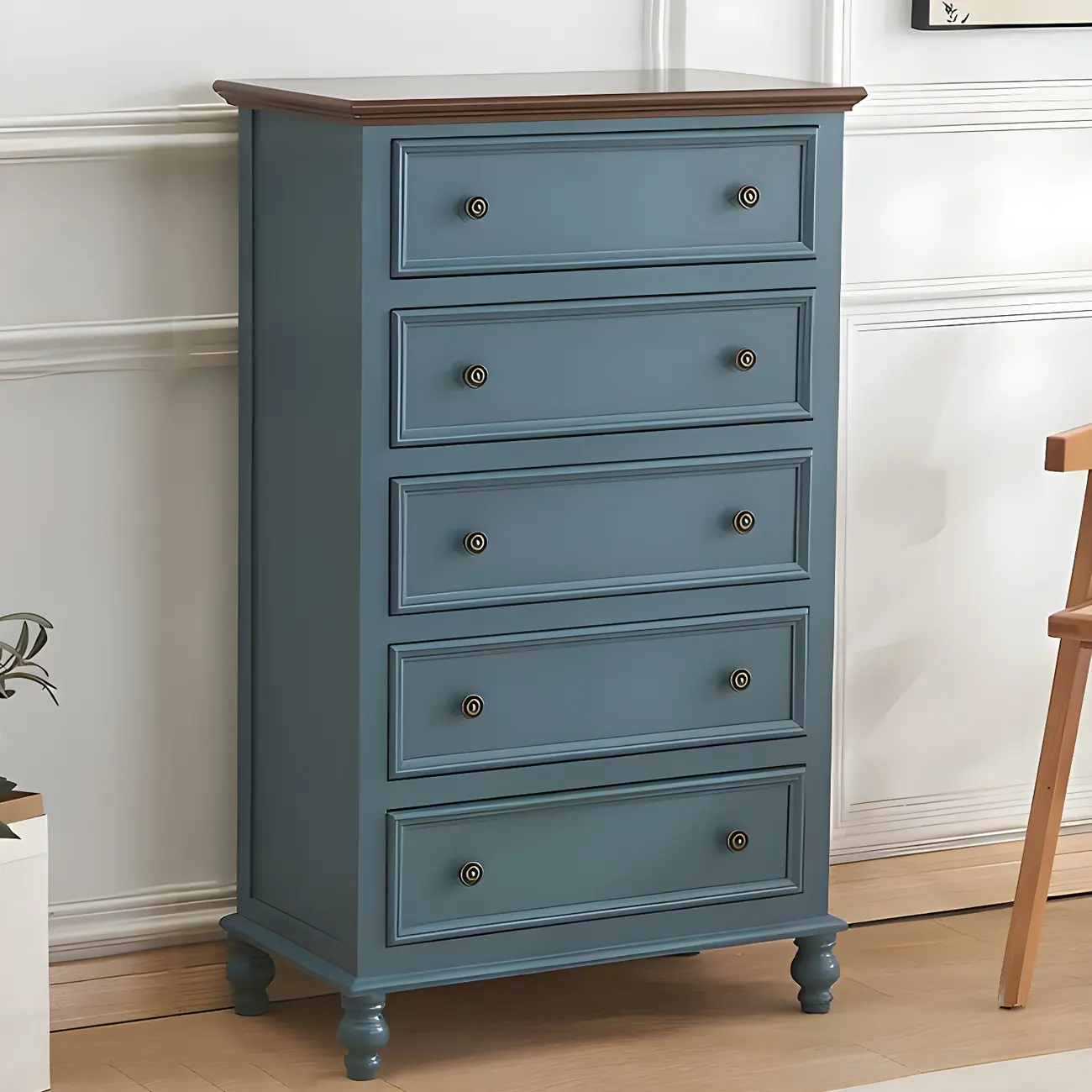 Elegant Classic Lacquered White Brown Wooden Storage Chest Image - 2 | homeyfad