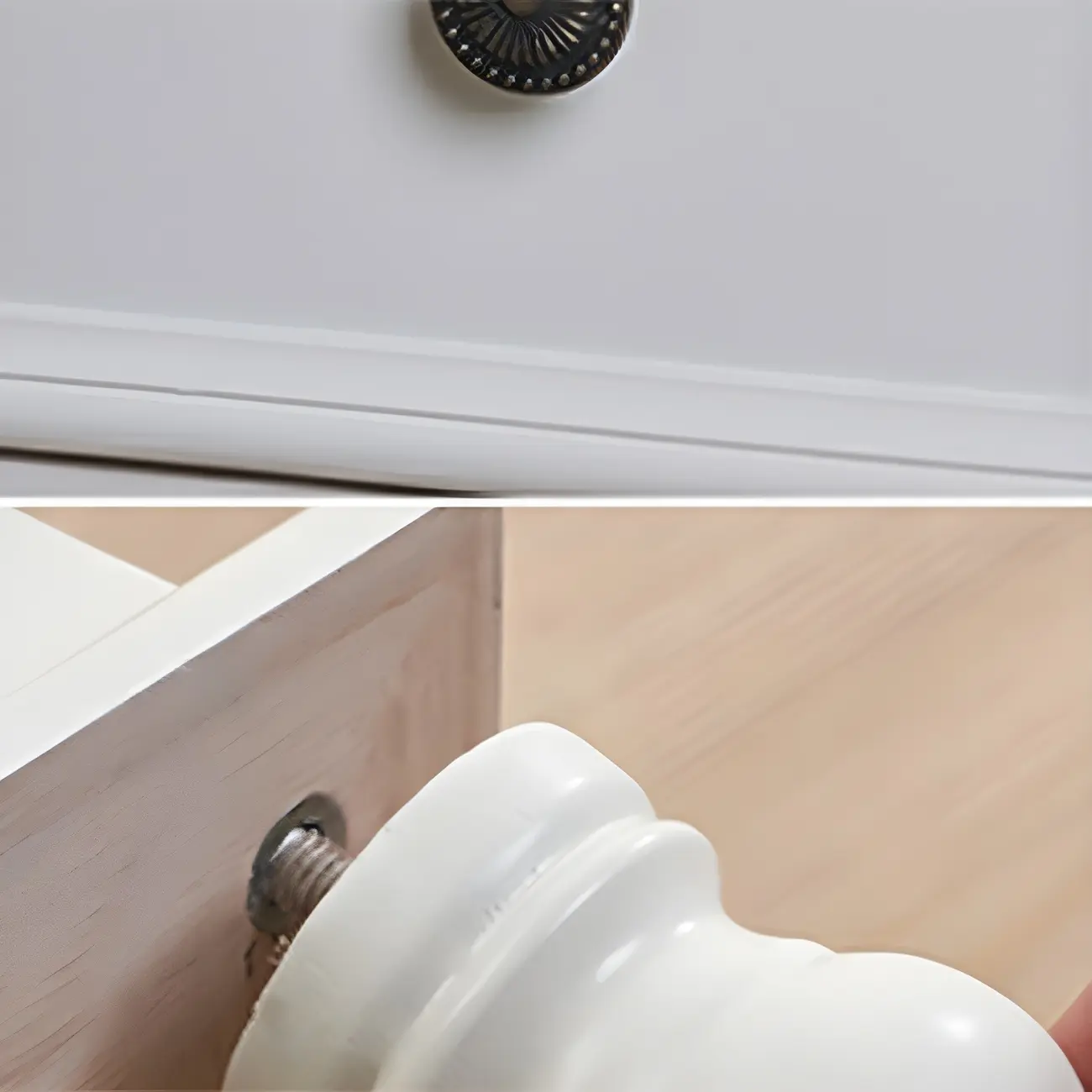 Elegant Classic Lacquered Wooden White Brown Storage Cabinet Image - 18 | homeyfad