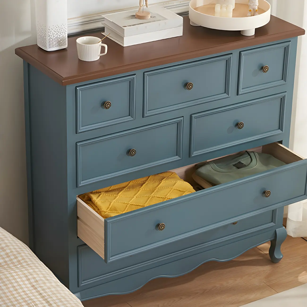 Elegant Classic Lacquered Wooden White Brown Storage Cabinet Image - 19 | homeyfad