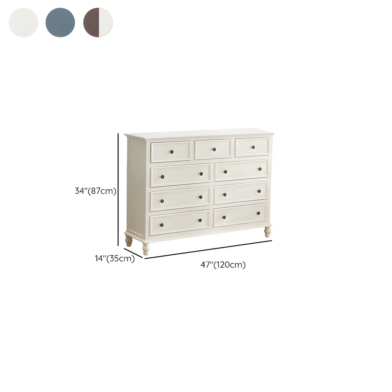 Elegant Classic Lacquered White Brown Wooden Storage Chest Image - 29 | homeyfad