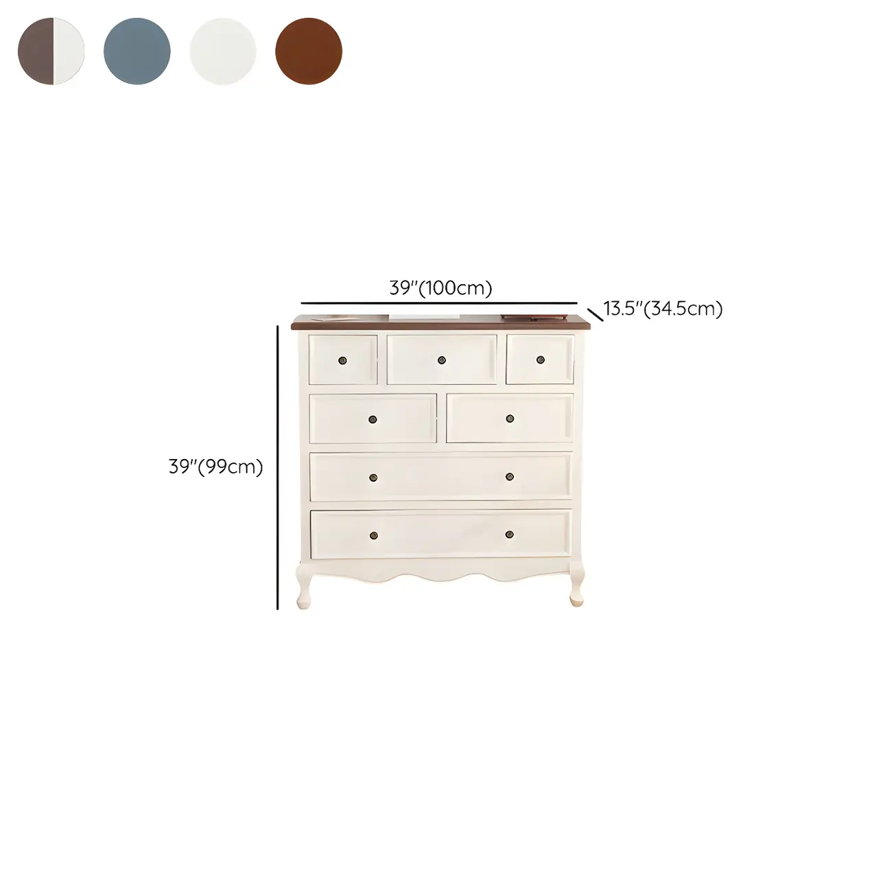 Elegant Classic Lacquered White Brown Wooden Storage Chest Image - 31 | homeyfad