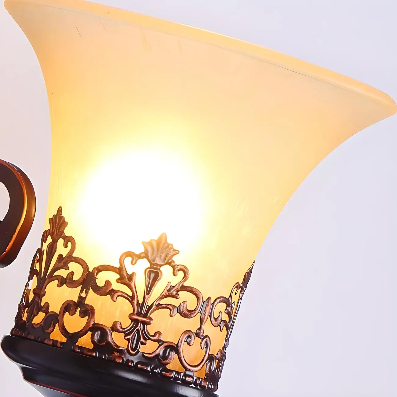 Vintage Bronze LED Wall Sconce with Frosted Glass Shade | homeyfad