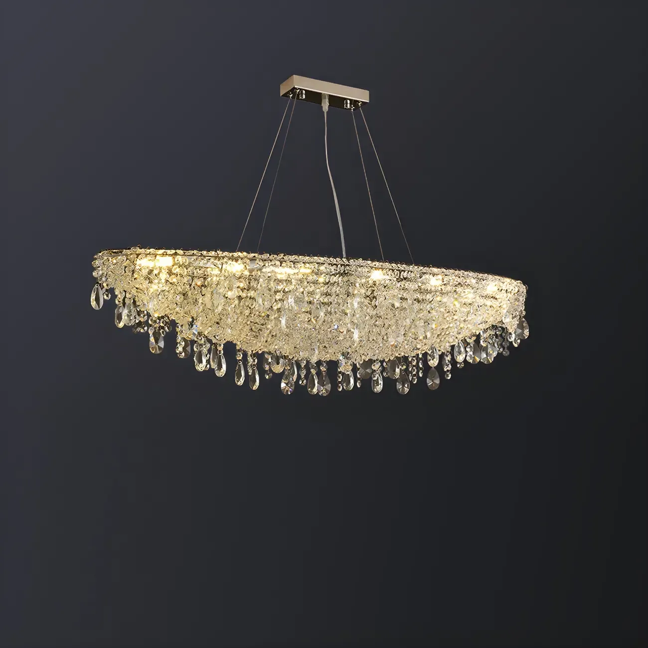 Luxury Crystal 16-Light Island Pendant Light for Kitchen Image - 4