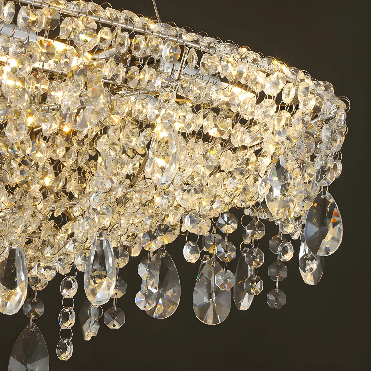 Luxury Crystal 16-Light Island Pendant Light for Kitchen Image - 8 | homeyfad
