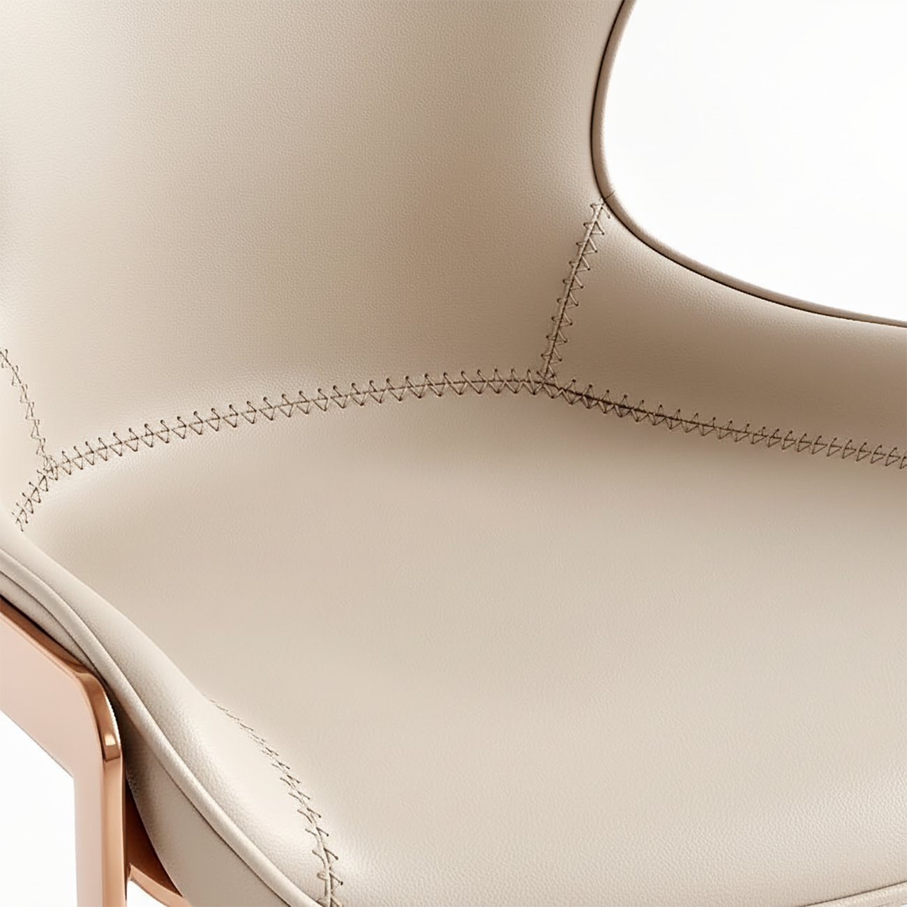 Glam Wingback Saddle Leather Dining Chairs Metal Legs Image - 4 | homeyfad