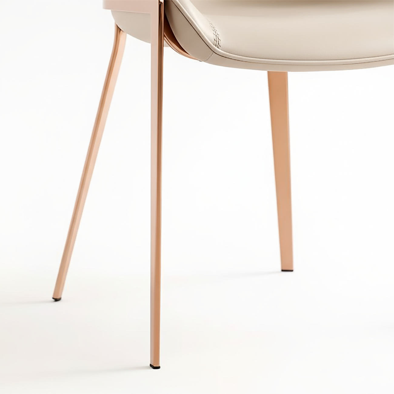 Glam Wingback Saddle Leather Dining Chairs Metal Legs Image - 5 | homeyfad