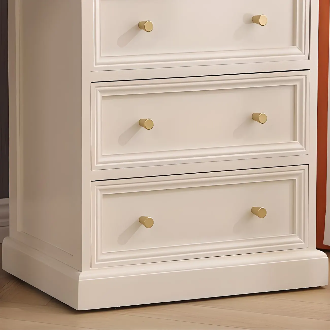 Retro Lacquered Rectangular Wooden Drawers Storage Chest Image - 9 | homeyfad