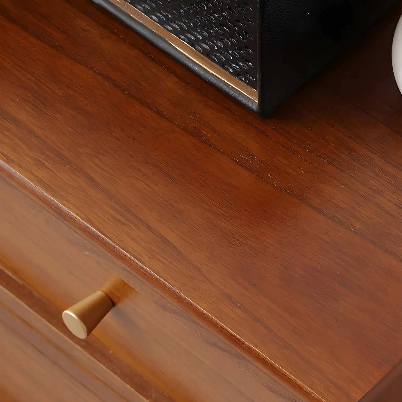 Retro Lacquered Rectangular Wooden Drawers Storage Chest Image - 27 | homeyfad