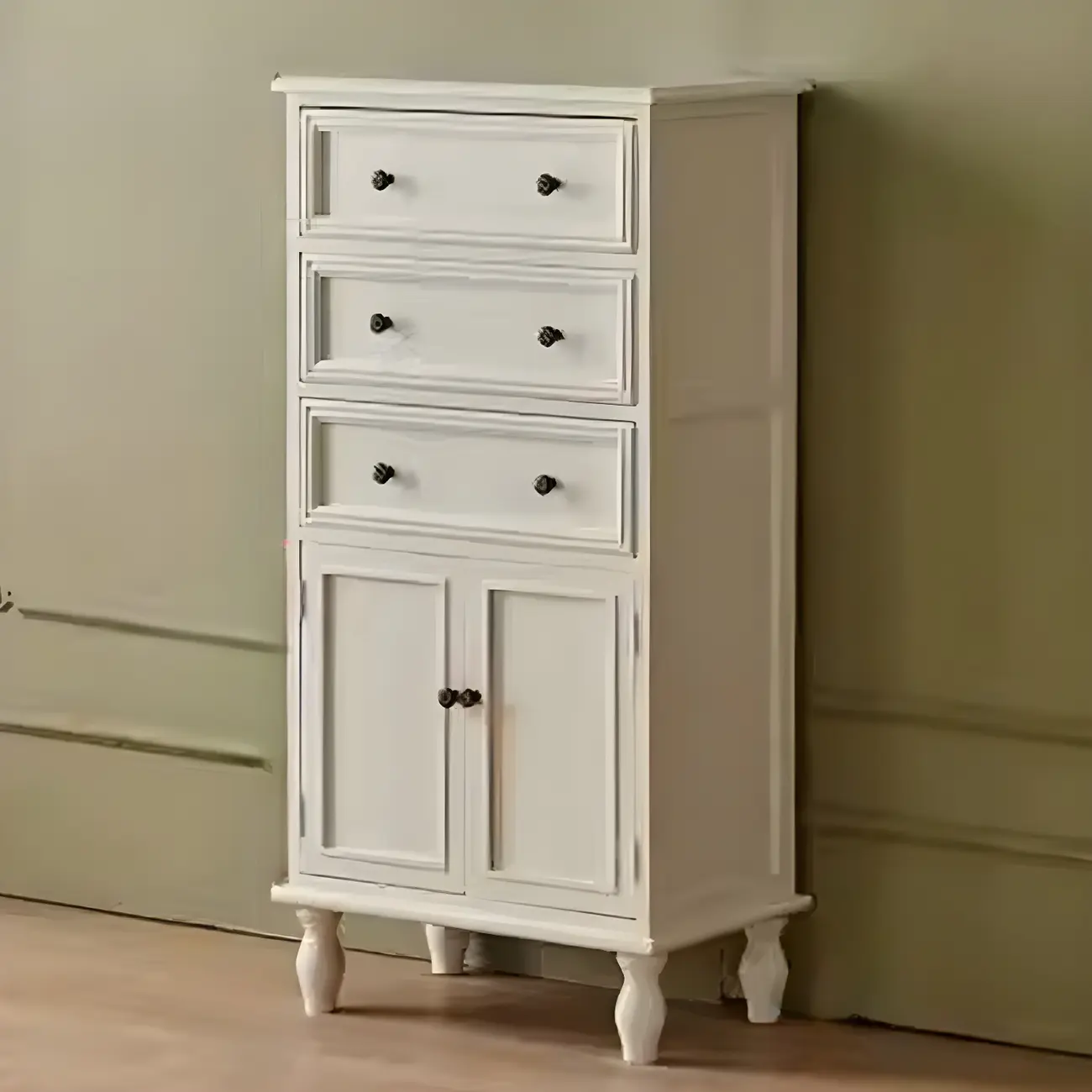 Retro Lacquered Rectangular Wooden Drawers Storage Chest Image - 40 | homeyfad