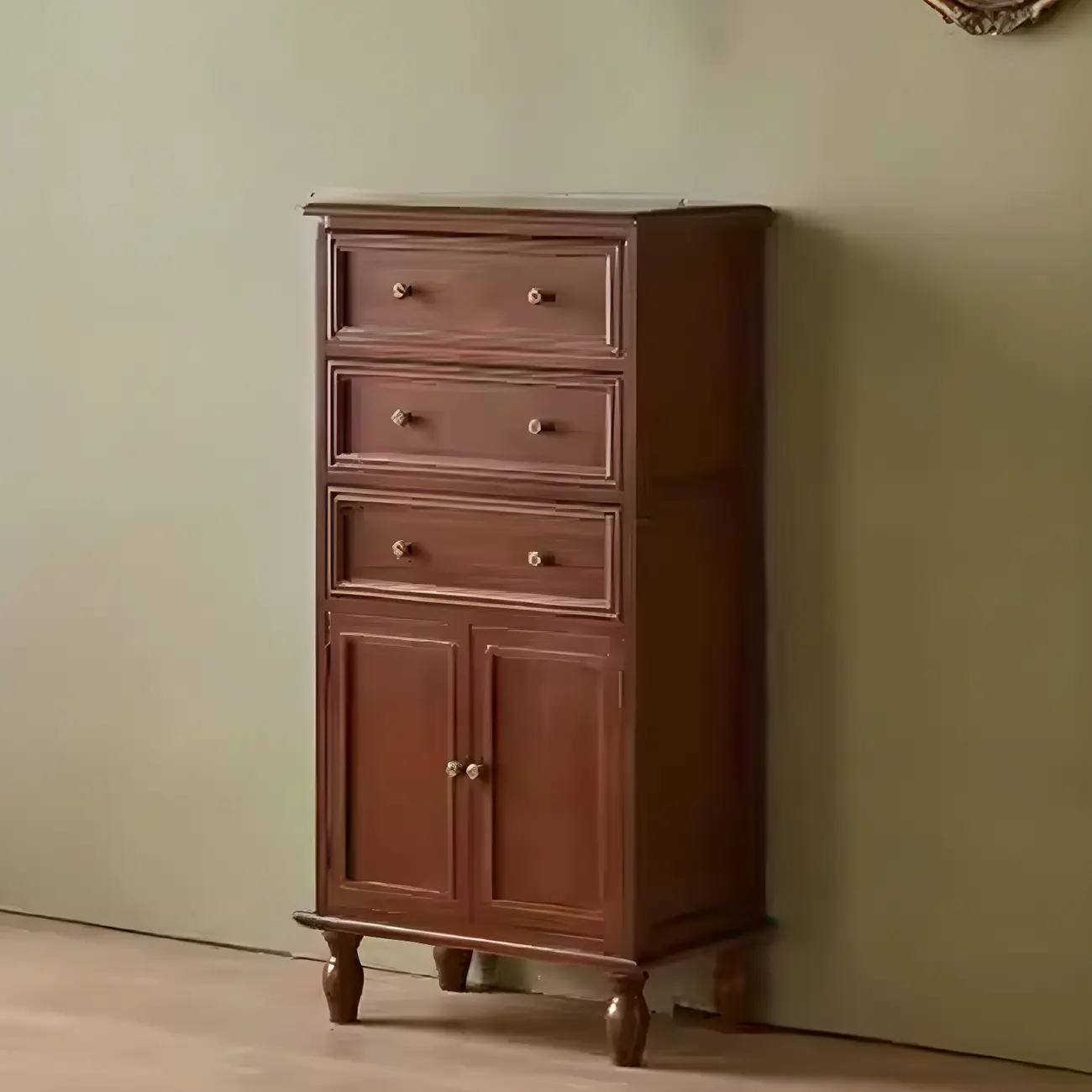 Retro Lacquered Rectangular Wooden Drawers Storage Chest Image - 41 | homeyfad