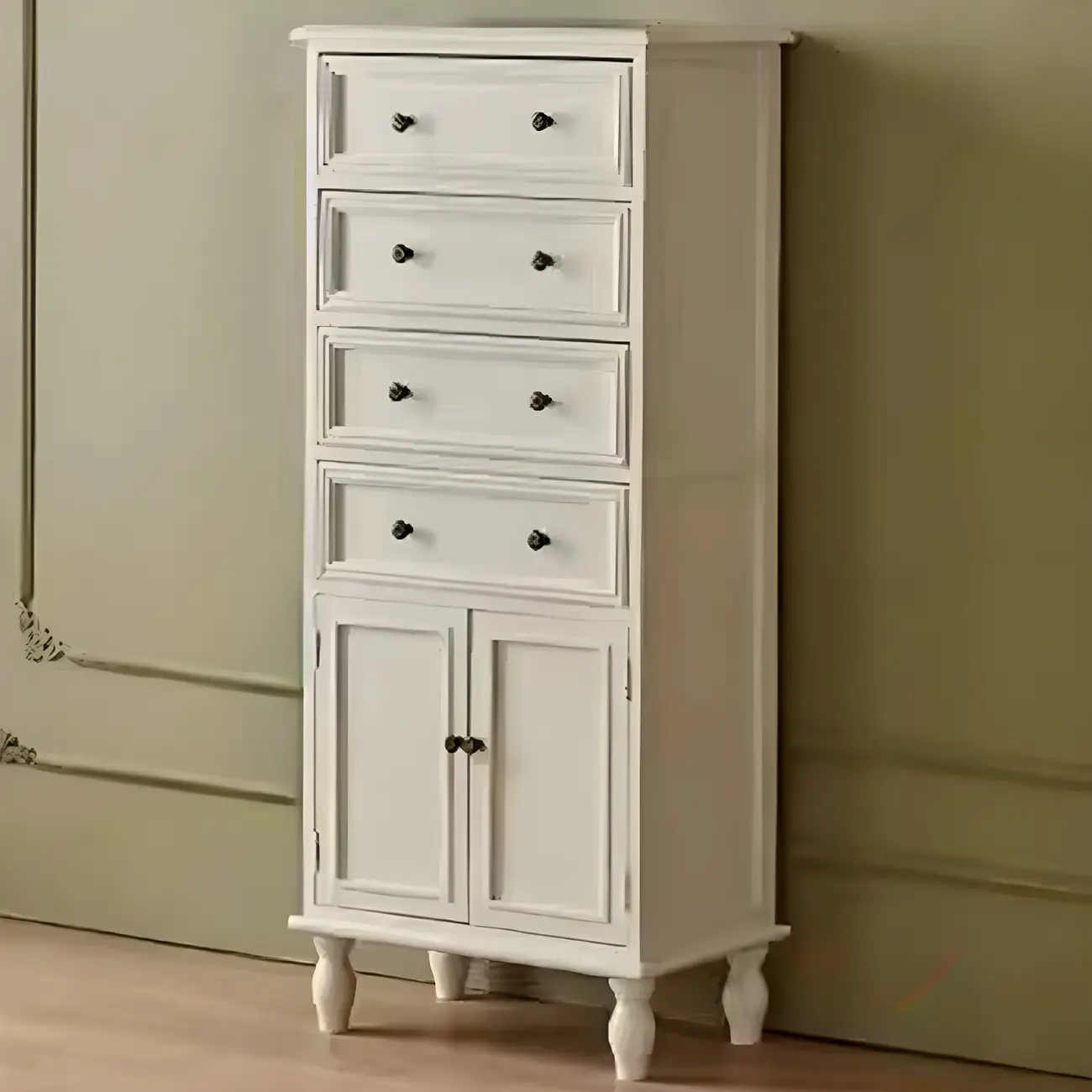 Retro Lacquered Rectangular Wooden Drawers Storage Chest Image - 44 | homeyfad