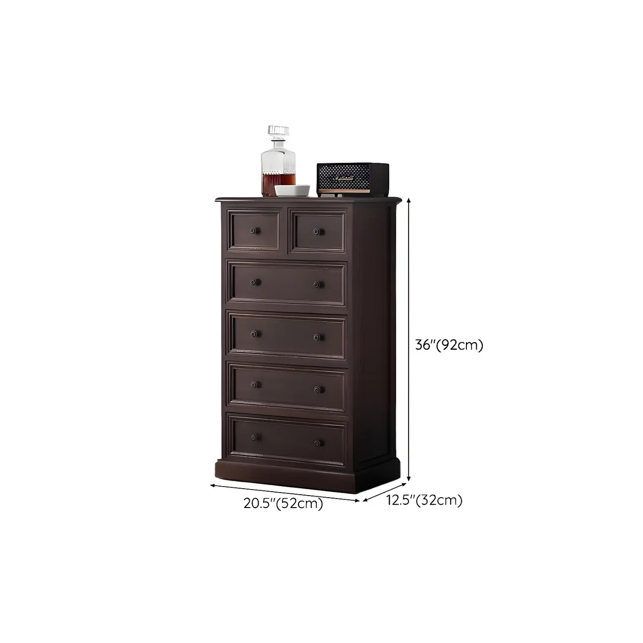 Retro Lacquered Rectangular Wooden Drawers Storage Chest Image - 50 | homeyfad