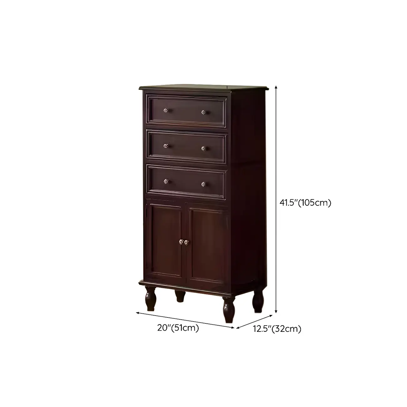 Retro Lacquered Rectangular Wooden Drawers Storage Chest Image - 52 | homeyfad