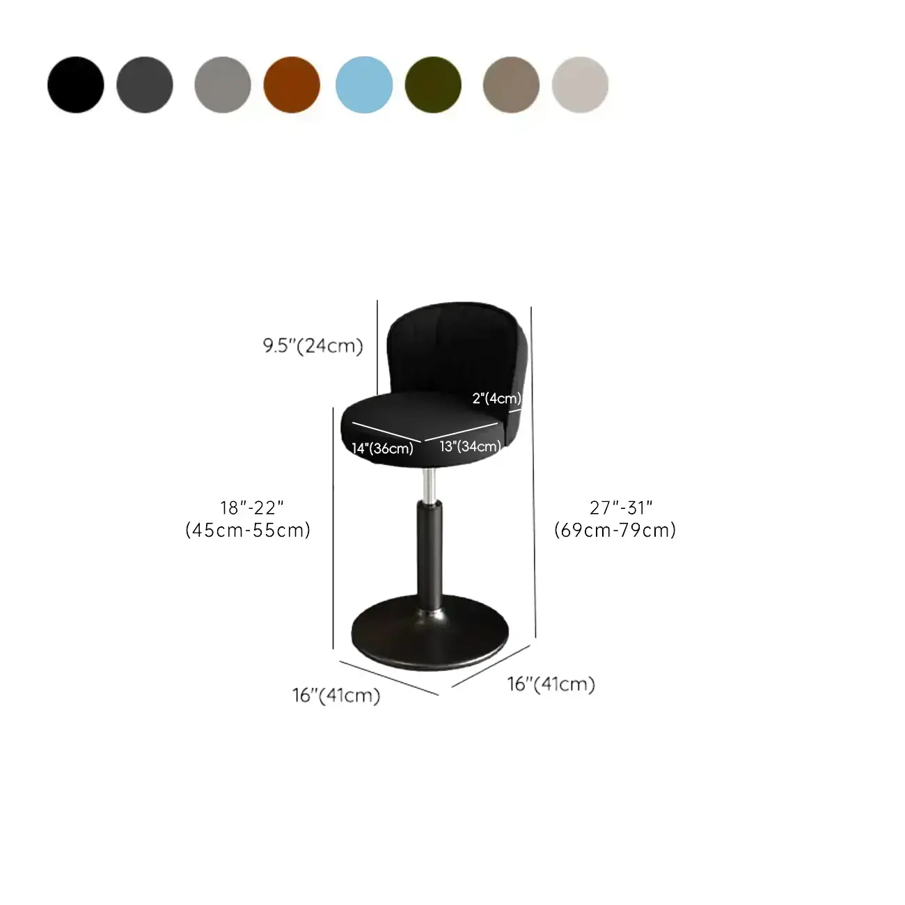 Modern Leather Adjustable Swivel Bar Stools with Back Image - 64 | homeyfad