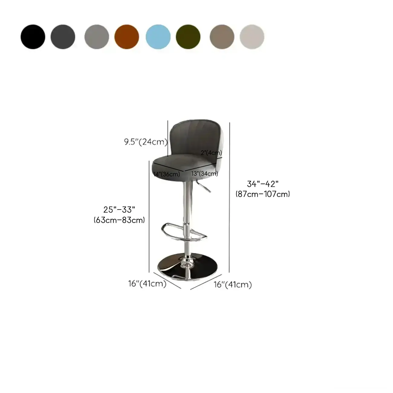 Modern Leather Adjustable Swivel Bar Stools with Back Image - 68 | homeyfad