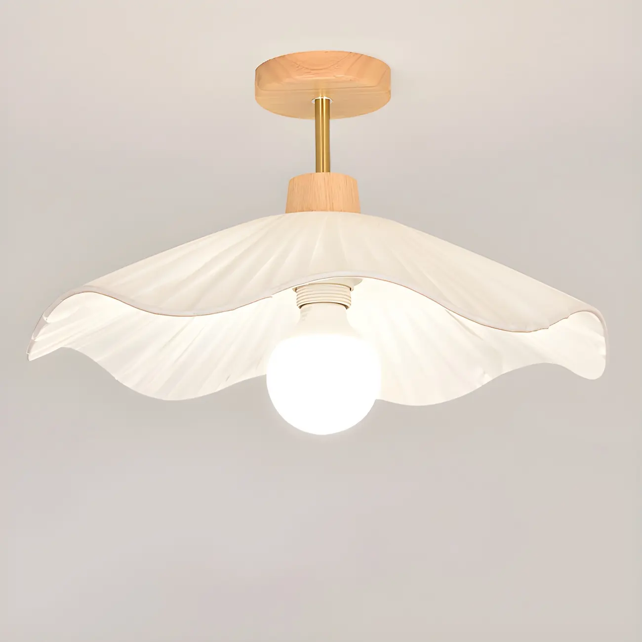 Modern Wood Semi Flush Ceiling Light for Residential Use Image - 6 | homeyfad