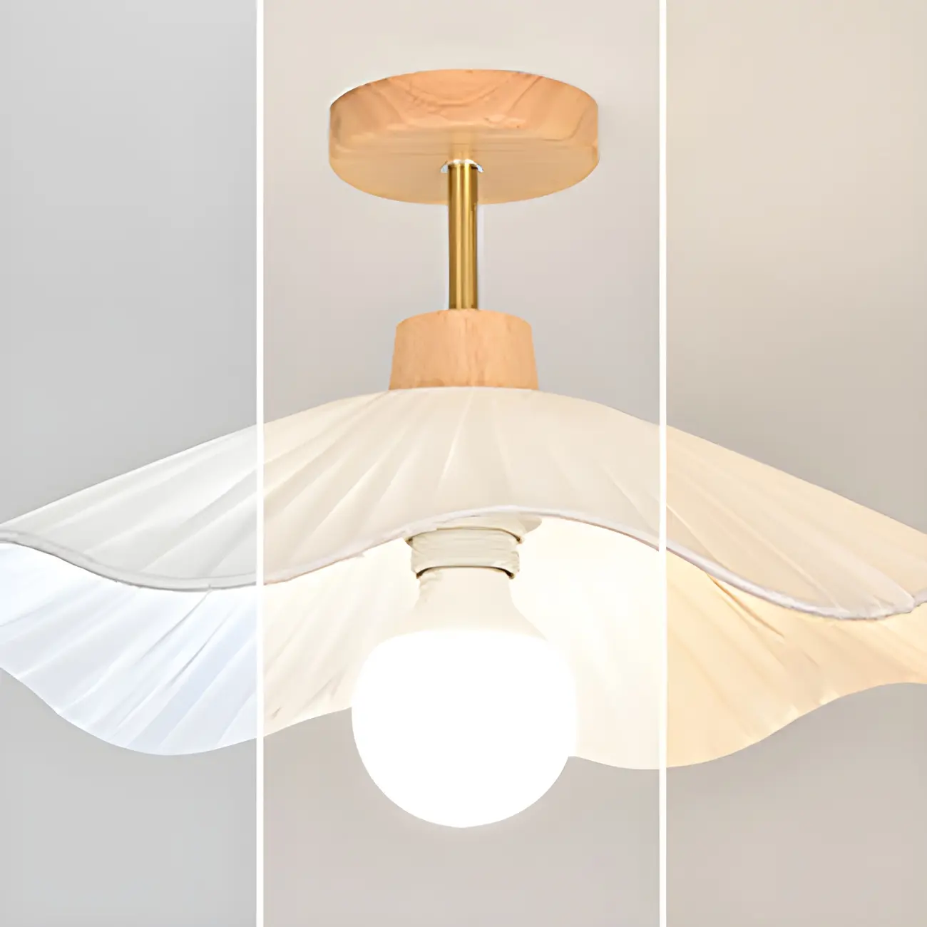 Modern Wood Semi Flush Ceiling Light for Residential Use Image - 9 | homeyfad