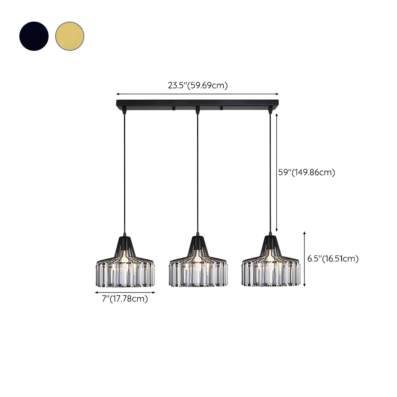 Contemporary Crystal Island Pendant Light for Kitchen #size