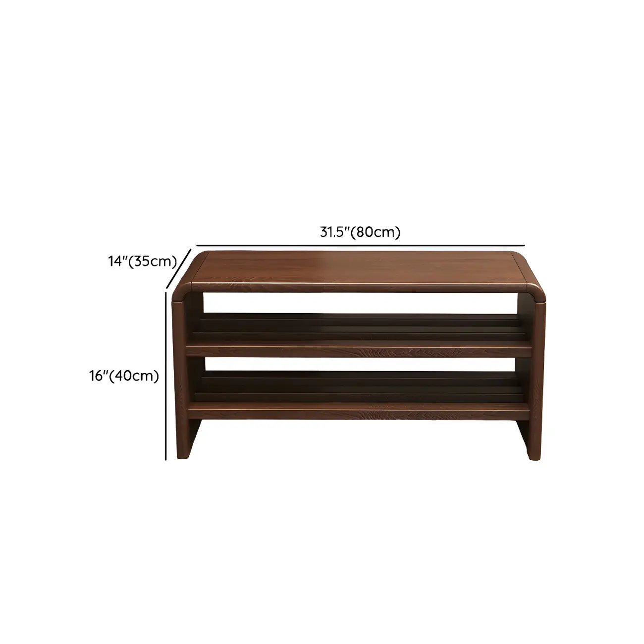 Entryway Brown Solid Wood 3-Tier Shoe Rack Bench Image - 16 | homeyfad