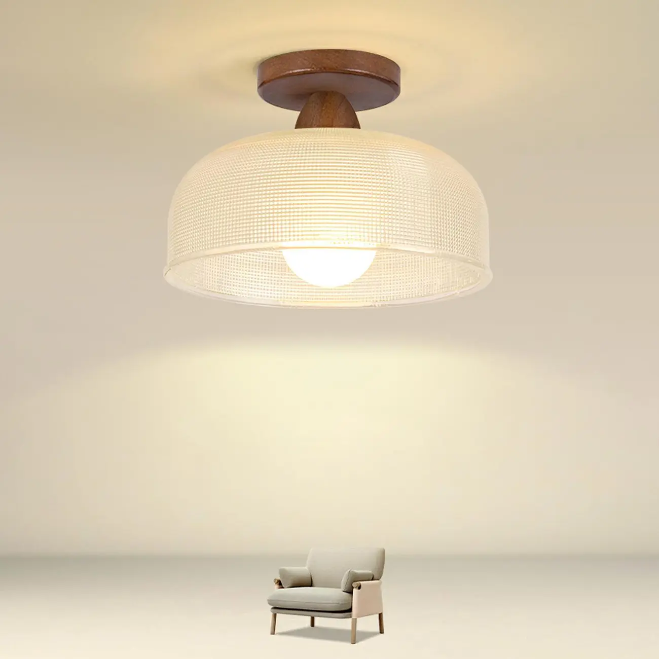 Modern LED Semi Flush Ceiling Light for Living Room Image - 4 | homeyfad
