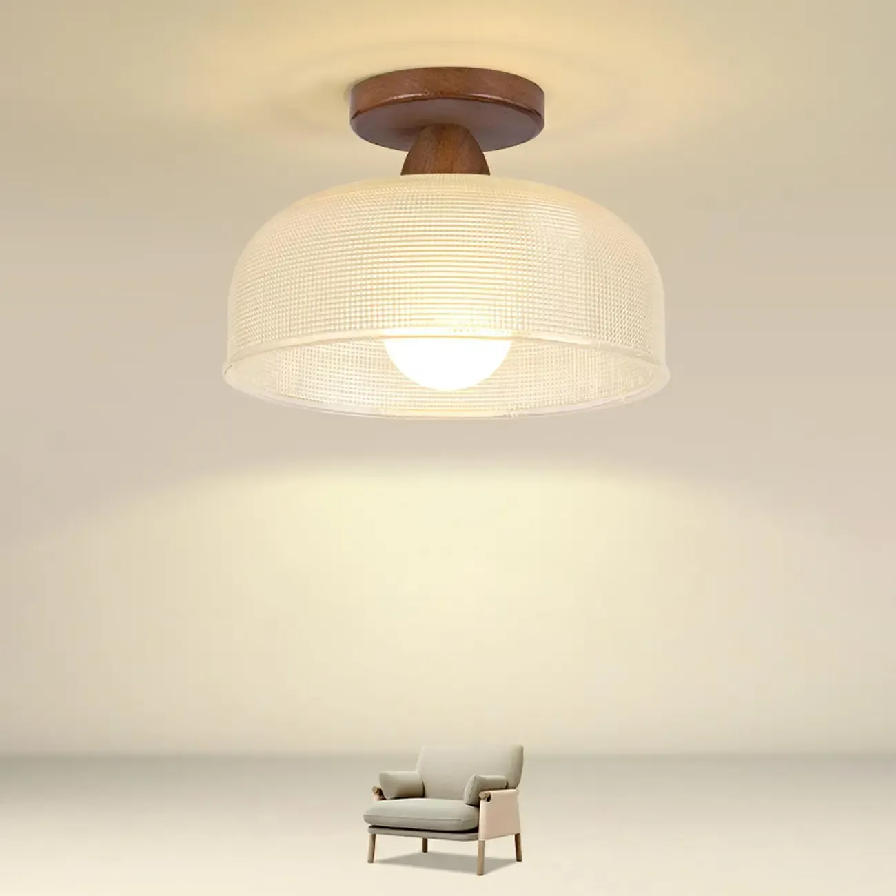 Modern LED Semi Flush Ceiling Light for Living Room Image - 4